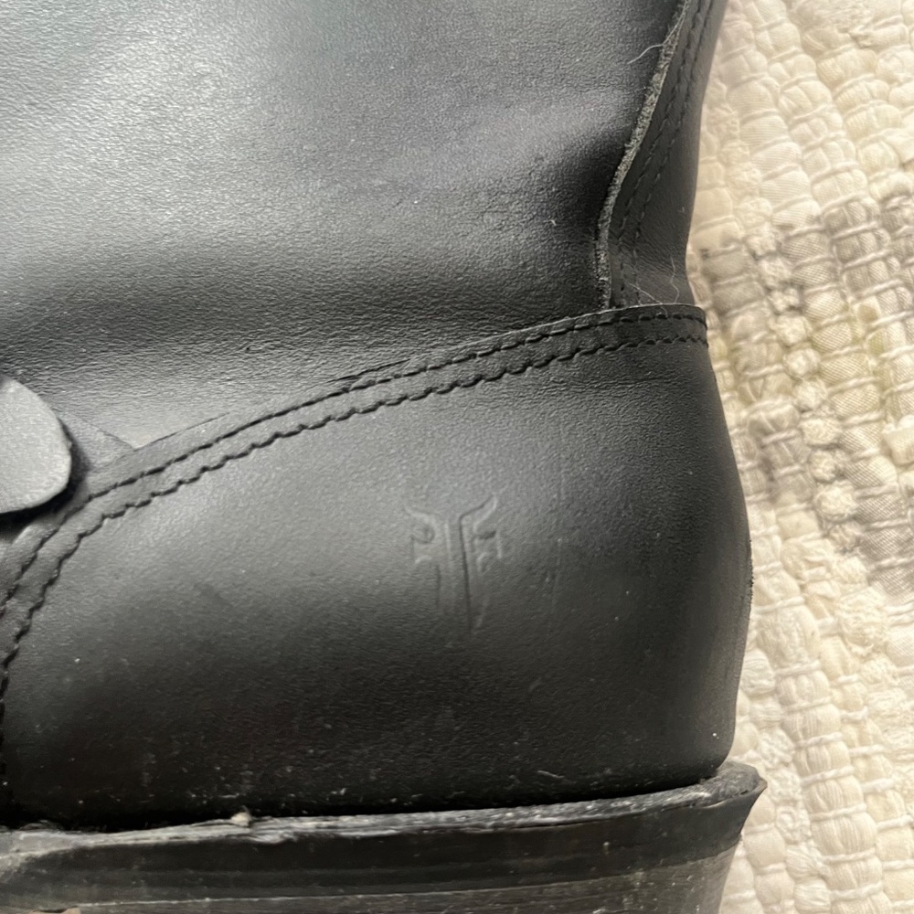 Frye Engineer 8R Biker Boots Black Leather Moto Style Size 9 - Picture 4 of 5